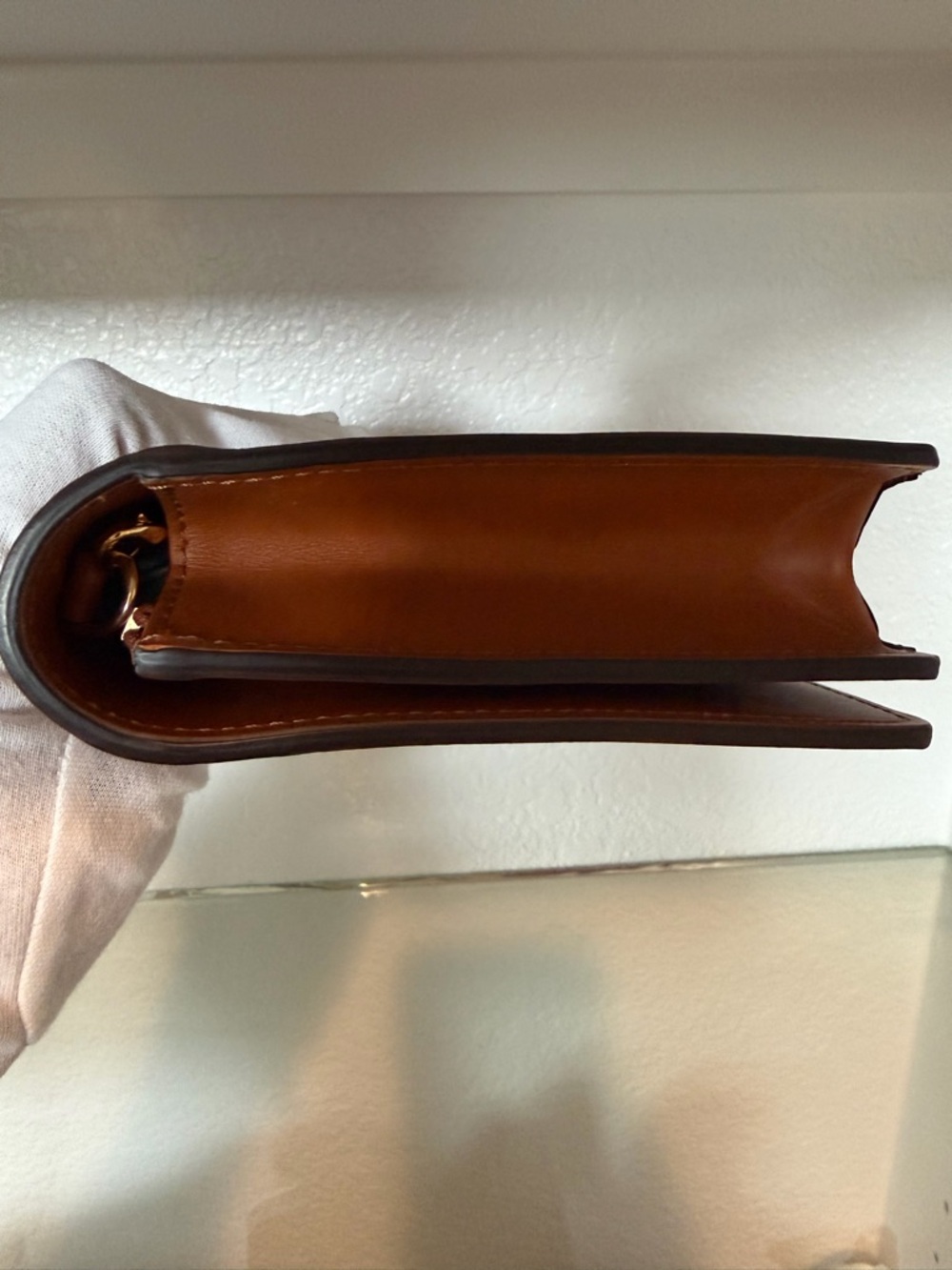 Fendi Brown Embossed Roma Leather Shoulder Bag - Picture 3 of 4